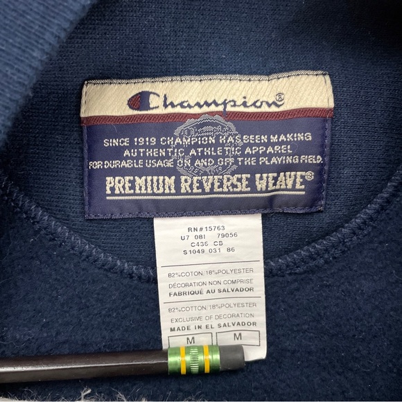 Champion Reverse Weave Schaeffer Academy Embroidered Crewneck Sweatshirt Used - Picture 4 of 4